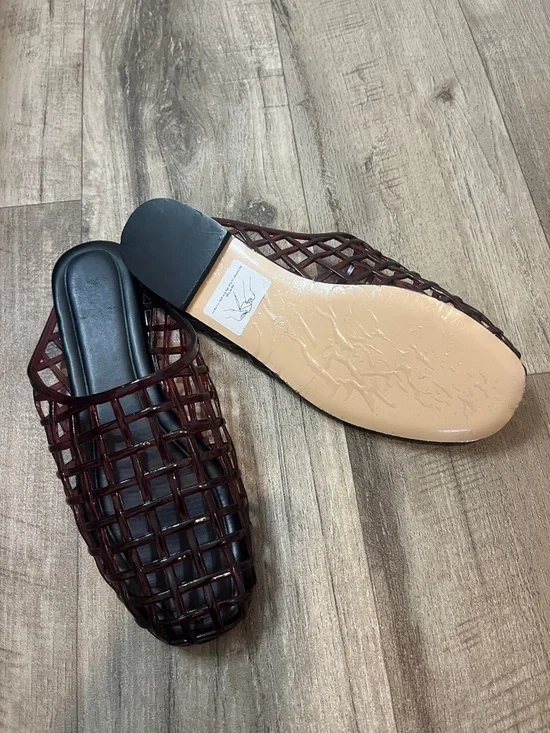 Dark Brown Woven Slide Mules - Picture 2 of 4